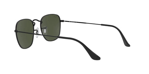 Side view of Unisex RB3857 Frank Square Sunglasses with black frame and G Fifteen green lenses, 51mm size, for narrow to average faces.