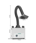 Solder Fume Extractor For DIY Welding And Soldering 100W Desktop Smoke Absorber dimensions view