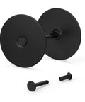 Upgrade Your Entryway With This Top Notch Stainless Steel Door Hole Cover Plate Designed To Seal Unused Deadbolt Gaps And Keep Your Home Hella Secure Without Compromising Style, featuring black plates and screws.
