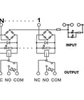 Schematic diagram of 4 Channel Relay Module For Industrial Automation SPDT DIN Rail Mount 24V DC AC Interface Board, circuit layout