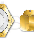 One Eighty Pack Of One Inch Fourteen Pitch Hex Nylon Insert Lock Nuts Built Like A Tank Grade Eight Steel With Yellow Zinc Plating for secure fastening