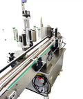 Straight Up Heavy Duty Automatic Labeler For Round Bottles And Bags, stainless steel design, precision label application.