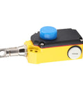 Industrial Pull Rope Safety Switch With Cord Cable Single Phase 380V, yellow aluminum body, blue button, machinery use