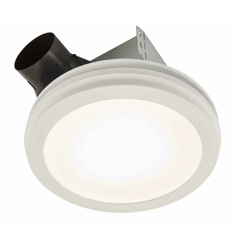 Energy Star Bath Exhaust Fan 80 CFM Quiet 0.8 Sones White AER80LWH Model, low-profile with integrated LED light