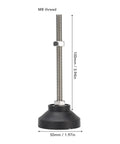 Heavy Duty M8 Adjustable Leveling Feet With Non Slip Rubber Base showing measurements