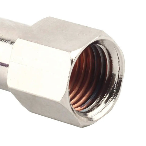 Close-up of Push To Connect One Quarter Inch Pneumatic Fittings Straight Nickel Plated Brass Female One Quarter NPT