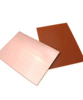 Five Pack FR4 Copper Clad Laminate PCB Kit, Single Sided 7x10cm Boards, 1.4mm Thick, showing two flat copper panels