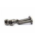 Badass Phillips Head Self Tapping Bolts With Round Tops Tough As Nails Iron Construction For Rough Build Projects Assorted Metric Sizes M3 Through M6 6mm To 30mm Length Quick Install Fasteners Come In A Five Piece Pack For Any Garage Or Workshop Hobby - Set of three screws with round heads.