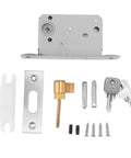 Recessed Handle Lock With Keys for Pocket Doors, Sliding Barn Doors, Cabinets, and Closets, Zinc Alloy Build, Flush Pull Design