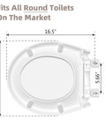 Round Toilet Seat No Wobble With Slow Close And Quick Release Hinges Heavy Duty Soft Close Lid dimensions for standard toilets
