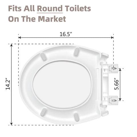Round Toilet Seat No Wobble With Slow Close And Quick Release Hinges Heavy Duty Soft Close Lid dimensions for standard toilets