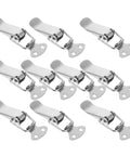 10PCS Sleek Silver Stainless Steel Toggle Latch With Spring Loaded Lock For Storage Cases And Travel Bags Easy Installation Super Durable Heavy Duty Design Perfect Gear, view of latches.