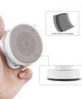 Close-up of Two Pack Strong Suction Cup Handles For Glass Mirror Tile And Drawer Doors With Up To 7.5 Kilogram Load Capacity Durable ABS Construction Improved Grip For Bathroom Kitchen And Home Use showing build-in glue and 3mm thickness.