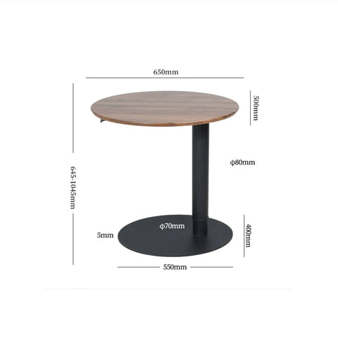 Adjustable Height Rolling Laptop Stand With Spacious Work Surface Smooth Caster Wheels Portable Computer Desk For Bedroom Living Room And Home Office Kick Back Ready Workstation dimensions with round surface and black steel base