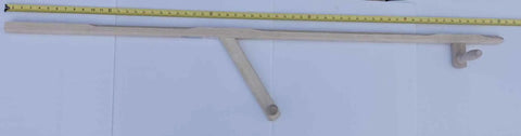 Wooden Snath Handle For Harvest Tools, 68 Inch Length, Dual Fixed Handles, Not Adjustable, Made In Austria, with measuring tape