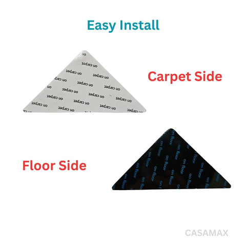 Rug Pad Grippers For Hardwood Floors And Tile Surfaces No Slip Reusable And Washable Dual Sided Adhesive Pads Black 8 Pack