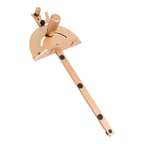 Adjustable Aluminum Miter Gauge Featuring Rock Solid Angle Lock And Smooth As Butter Gliding Track For Table Saw And Router Tasks Built Tough For Dead Nuts Accuracy Daily, showing sturdy frame and adjustable parts.