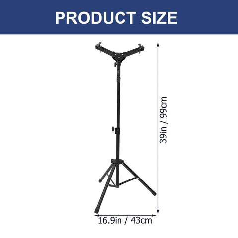Rock Solid Adjustable 12 Inch Snare Drum Rack Tripod Stand Black Foldable Alloy Practice Rig dimensions 99cm height 43cm width