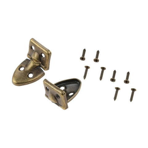Antique brass finish hinges with screws for decorative use, related to Two Pack Self Closing Reversible Door Hinges With Screws Decorative Box Door Hardware.