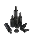 180 Piece Nylon Standoff Kit Male To Female M2.5 Threaded Spacers, black hex spacers with screws
