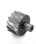 Oscarbide annular cutter side view, 2-1/4 in diameter, 1 in cutting depth, Weldon shank