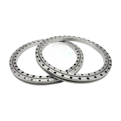 Crossed Roller Bearing Set XSU140414 XSU140544 XSU140644 for precision machine tools, showing two silver circular bearings.