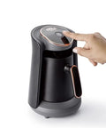 Automatic Turkish Greek Coffee Maker For Home Use 120V US Plug 4 Cup Capacity Black Gold Finish ETL Certified in use