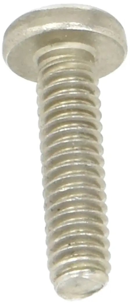 Stainless Steel 1/4-20 x 1 Inch Spanner Security Pan Head Machine Screws, 4 Pack Beefy Zinc Plated Fasteners For Electronics Automotive Home Improvement And Industrial Projects. Close-up of stainless steel 1/4-20 x 1 inch pan head machine screw