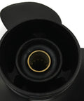 Close-up of center hub of Three Blade Aluminum Propeller For 35 40 50HP Outboard Motors Tohatsu Nissan 13 Spline Rubber Hub