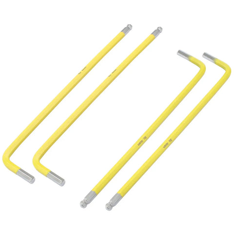 Beefy Ball End Hex Key Set 4mm 4 Pieces Long Arm L Shaped Allen Wrenches In S2 Steel Anti Rust Durable Repair Tool Yellow