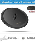 12 Inch Matte Black Round Rain Shower Head With Shower Arm Stainless Steel Waterfall Rainfall For Full Body Coverage Easy Install