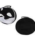 Dive Gear Regulator Bag With Foam Padding, Marine Animal Design Organizer Case, shown with whale design front and black back