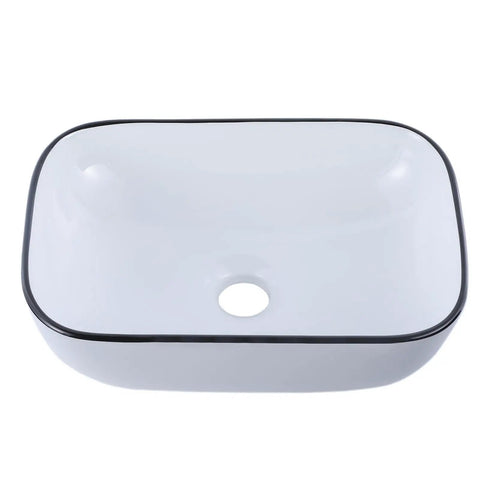 White Ceramic Oval Vessel Sink 23 By 16 Inch Modern Above Counter Bathroom Lavatory Vanity Basin With Premium Glaze Scratch Resistant