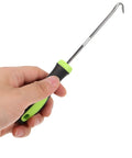 Person holding spline remover hook from Pro Grade Screen Repair Tool Kit 3 Piece For Windows And Doors With Ergonomic Spline Remover Roller Tools And Hook Quick Fix For Damaged Screens DIY Replacement Set.