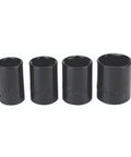 Set of four sockets included in the Half Inch Impact Wrench Driver Kit With Detent Pin Square Drive Anvil, 7.5 Amp, 220 Feet Lbs Torque.