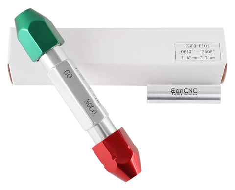 Go No Go Double End Gage Handle For Quick Size Checks 0.061 To 0.250 In Range Portable And Easy To Use No Setup Time Required Red Gauge Tool For Accurate Fits Machinist Favorite For Fast Go No Go Measurements
