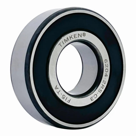 Two Pack 6204-2RSC3 Double Rubber Seal Bearings 20x47x14mm Pre Lubricated For Smooth Spin With Chrome Steel Construction, C3 Clearance