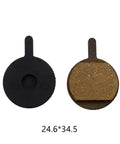 Rock Solid Semi Metallic Bicycle Brake Pads 1 Pair For Mechanical Disc Systems showing sizes 24.6*34.5, black and organic material.