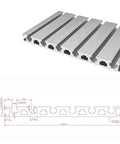 Legit Pro Grade 2020 Aluminum T Slot Profile Extrusion Slide Rail Bar showing dimensions and smooth anodized finish