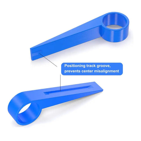 Pro Bicycle Disc Brake Piston Spreader Tool For Hydraulic Calipers With Non Metallic Design and Positioning Track, blue, close-up