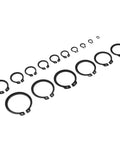 Pro Grade Circlip Kit 3mm to 32mm, 150Pcs External Snap Rings Set in 18 Sizes, arranged on white background