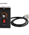 No Sweat AC Motor Speed Controller 220V Single Phase 50Hz 60Hz Electric Regulator with rotary dial and stop button.
