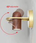Fly Modern Metal Led Wall Sconce With Bulb Hardcore Adjustable Indoor Reading Lamp Featuring Slick Imitation Wood Grain Finish For Bedroom Kitchen Corridor, 45-degree adjustable angle.
