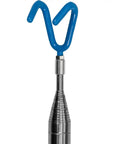 Disc Golf Retriever Pole With Telescoping Grabber Hook For Easy Disc Recovery From Trees Or Water 16 Foot Reach, blue hook detail