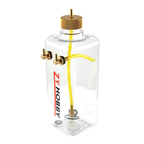 700ml RC Gas Fuel Tank for RC Airplanes, Clear Plastic Bottle With Metal Cap, Plug And Play Easy Install, Built Tough Inlet And Outlet