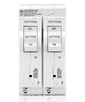 Whole Home Surge Protector With Dual 15 Amp One Pole Plug On Breakers For 120 240 Volt Panels, Model LSPD1 T, front view