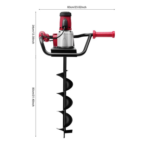 Powerful 1500W Electric Post Hole Digger Earth Auger With 1.6 HP Copper Motor And Overload Protection 200 RPM Fast Digging