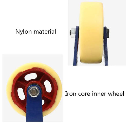 Beefy Heavy Duty Caster Wheel With Iron Core And Nylon Wheel Brake Equipped Universal Cart Wheel 1000kg Load Capacity Double Bearing
