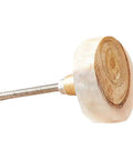 Set Of 8 Round Wooden Knobs Brushed Contemporary Cabinet Hardware Finger Pull Kit For Kitchen Cupboards Drawers Doors White And Brown Finish