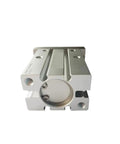 One Piece HFZ Series Parallel Pneumatic Claw Cylinder For Heavy Duty Industrial Jobs 32mm Bore Size, silver aluminum structure.